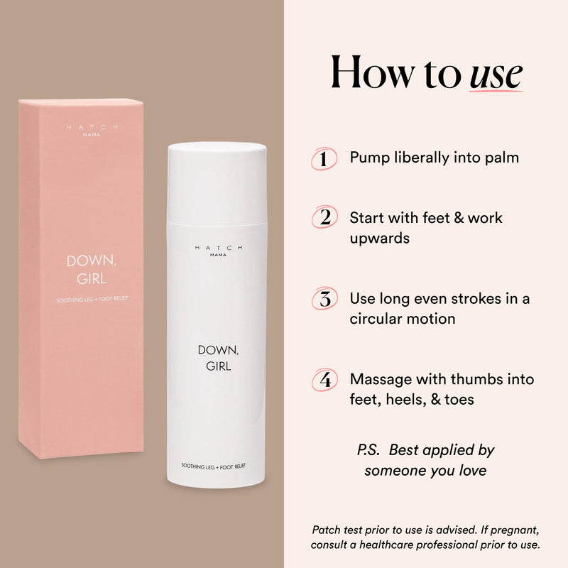 HATCH Down, Girl Cooling Leg + Foot Cream - Maternity Skin Care for Swollen Limbs - Ginger + Mint Cooling Cream for Feet - Gel-Based Soothing Foot Cream - Pregnancy Skin Care - 5oz 5 Fl Oz (Pack of 1) - BeesActive Australia