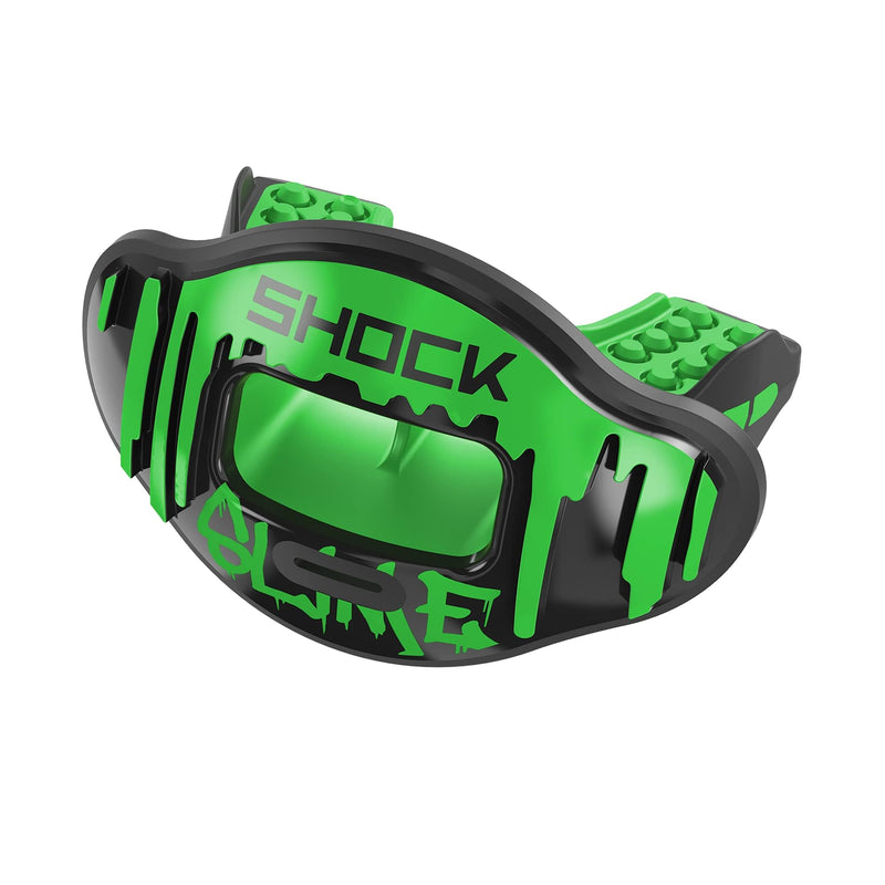 Shock Doctor Lip Guard, Adult and Youth Mouth Guard Football with Strap, Breathable Wide Opening Football Mouthpiece for Youth and Adults OSFA, Shock Doctor Mouth Guards, Max Airflow Slime
