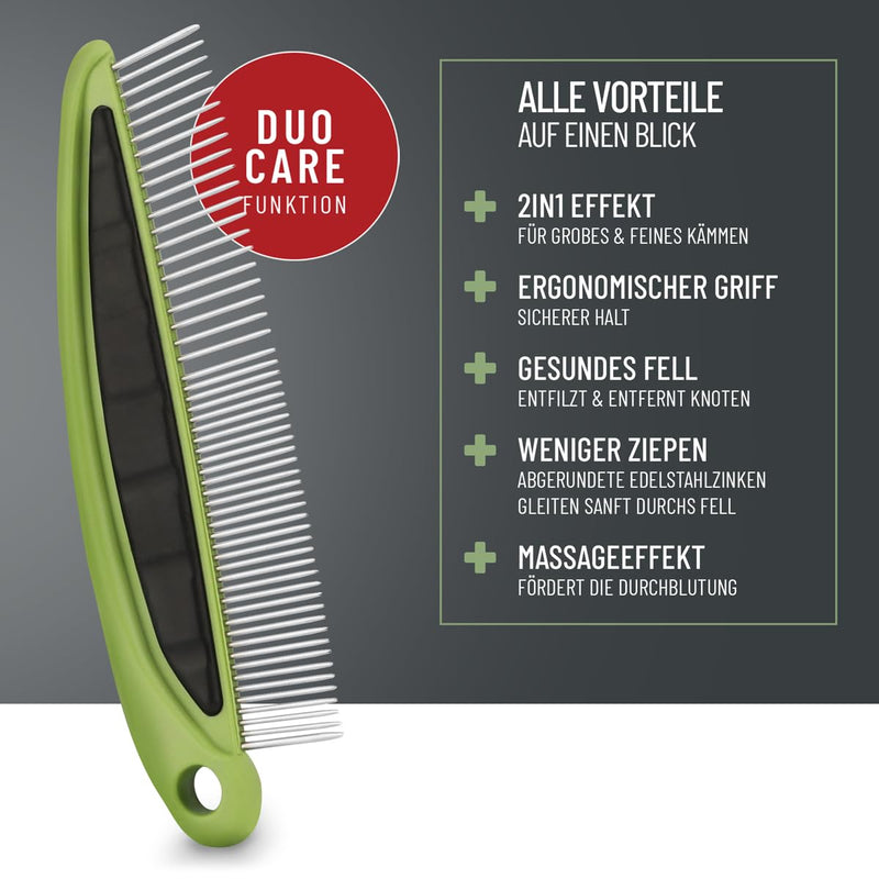 ReaVET 2-in-1 fur comb for dogs and cats with medium to long hair I double comb, ideal for removing knots and tangles I dog, cat, dog comb, cat comb for daily grooming - BeesActive Australia