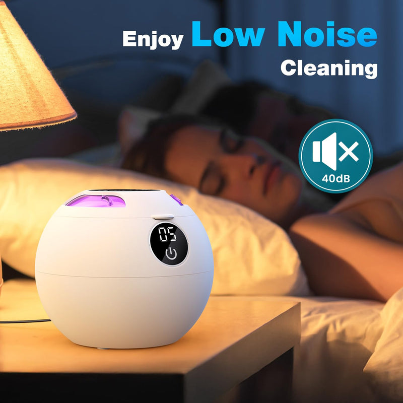 2X 360¬∞ Deep Cleaning,45kHz Ultrasonic Retainer Cleaner Machine with Light, 200ML Dental Cleaning Pod for Dentures, Mouth Guard, Night Guard, Aligner, Jewelry,3 Modes, White - BeesActive Australia