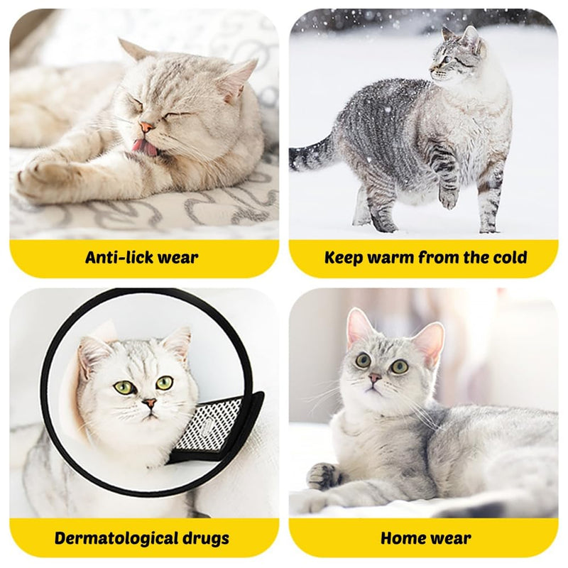MiOYOOW Cat Recovery Collar, Cat Protective Collar, Adjustable Pet Cone Collar, Waterproof Fasteners, Collars, Post-Operative Protective Collar, Leak Protection for Large Cats S - BeesActive Australia