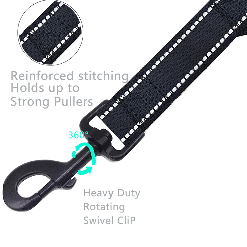 Short Dog Leash Heavy Duty Dog Leash with Comfortable Padded Handle Reflective Training Dog leashes for Medium Large Dogs Up to 80lbs Black 13.5 inch - BeesActive Australia