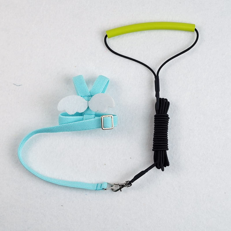 Pet Parrot Bird Harness Leash Adjustable Bird Flying Harness Traction Rope with Cute Wing for Parrots Pigeons Budgerigar Lovebird Cockatiel Mynah Outdoor Training Toy (M, Blue) Medium - BeesActive Australia