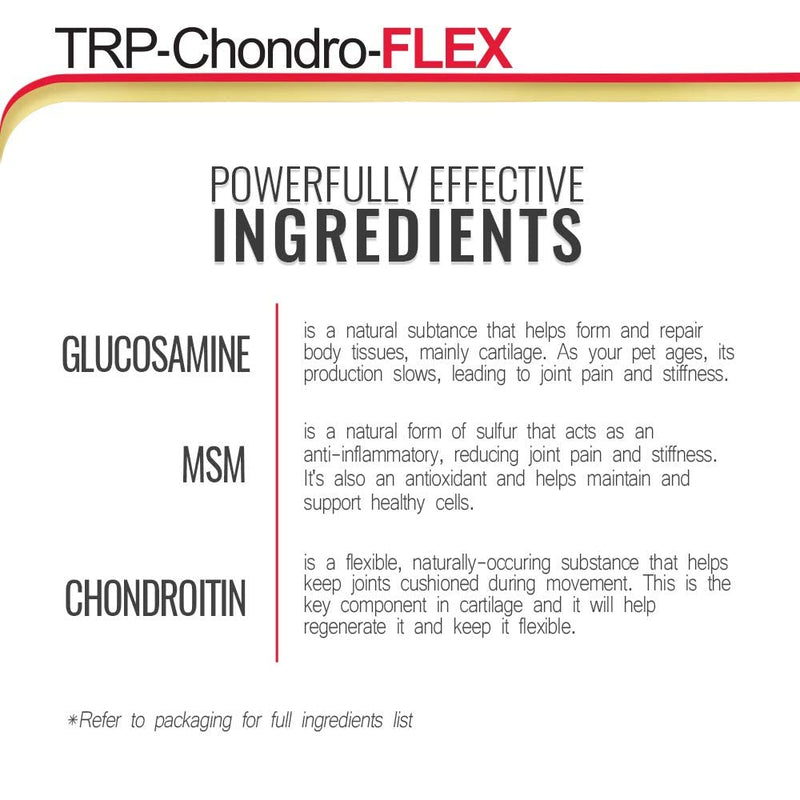 PHS TRP-Chondro-Flex Joint Support Supplement for Dogs - Glucosamine, MSM, Chondroitin - Hip and Joint Pain Relief and Support - Made in USA - 120 Soft Chews - BeesActive Australia