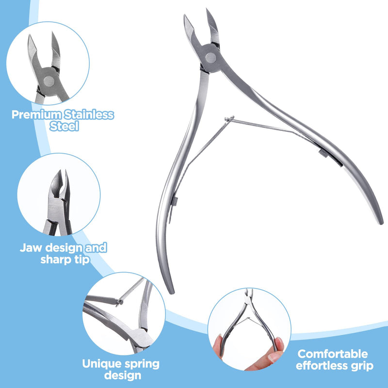 12 Packs Professional Cuticle Trimmer Nippers Stainless Steel Nail Cutter with Pointed Sharp Blades Double Spring Dead Skin Clipper Scissor Pedicure Manicure Tool for Fingernails Toenails Care - BeesActive Australia