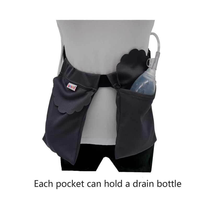 Mastectomy drainage pouch and Shower pouch for Post Mastectomy Support (Dark gray) Dark gray