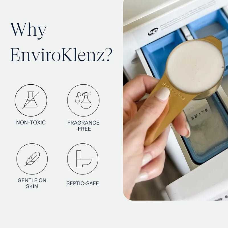 EnviroKlenz Front Load Washer Machine Cleaner and Deodorizer | HE, Top, and Front Load Washer Cleaner | Works Against Chemical, Fragrances, and Sweat Odors | Non-Toxic & Fragrance Free | 3 Loads - BeesActive Australia