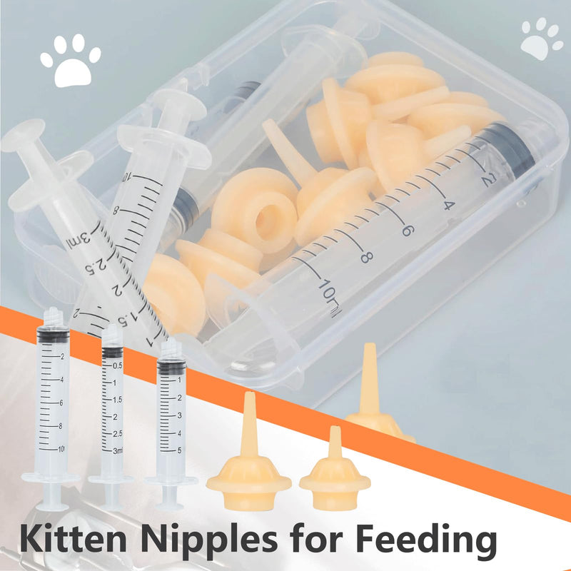 Cosmeria high-quality kitten feeding set with silicone teats, reusable and versatile for all small animals 3ml + 5ml + 10ml - BeesActive Australia
