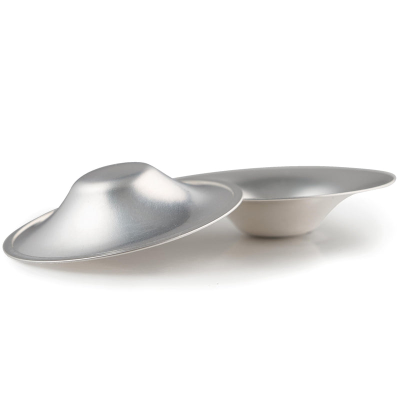 Original Silver Nursing Cups - Made in Germany with 999 Silver - Universal Fit - Protect and Soothe sore Nipples - Silver Nipple Shields for Breastfeeding - FDA-registered - BeesActive Australia