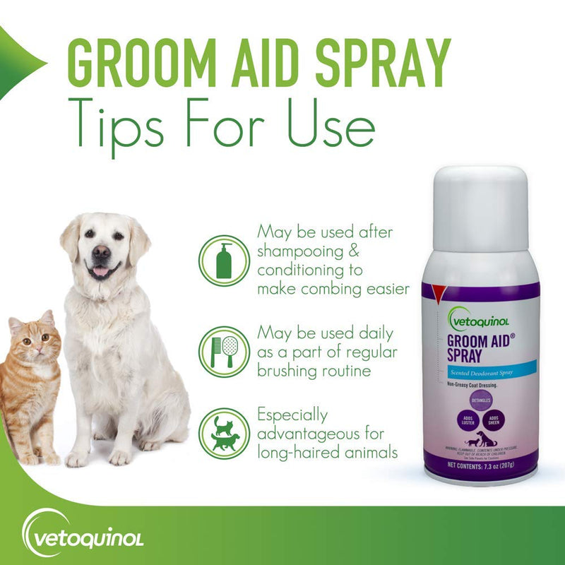 Vetoquinol Groom-Aid Detangler & Deodorizer Spray for Dogs & Cats, 7oz - BeesActive Australia