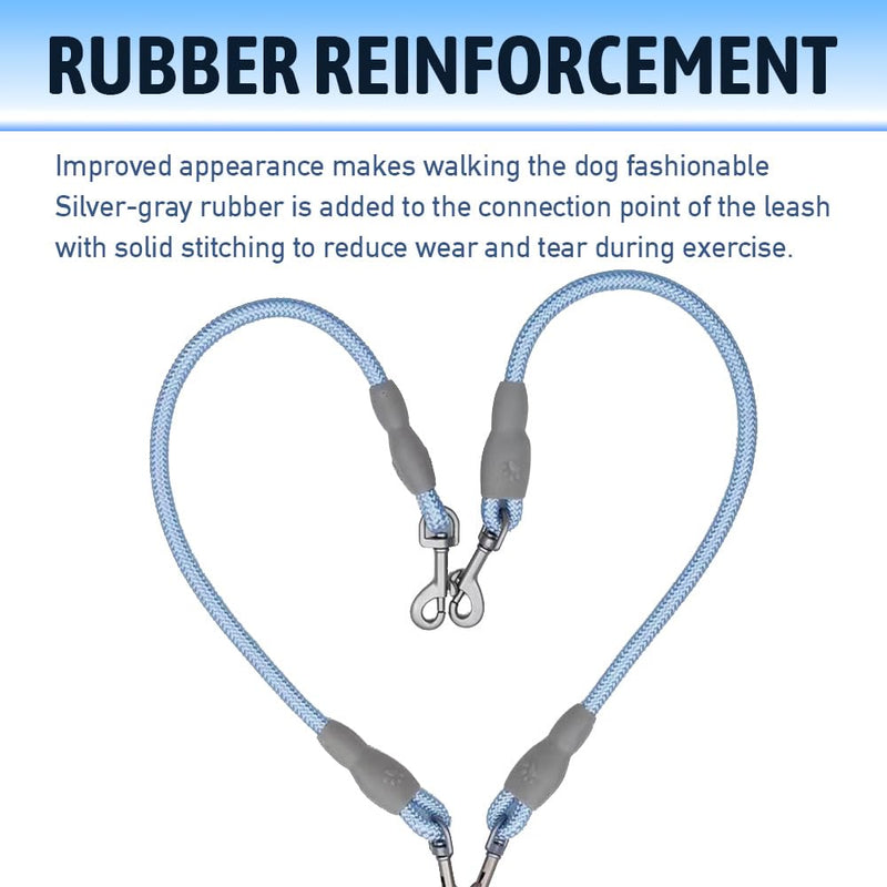 Two Dog Leash - No Tangle, 360° Swivel Double Leash for Walking Two Dogs, Double Dog Leash for Medium & Small Dogs Detachable Design for Effortless Walks and Control - BeesActive Australia