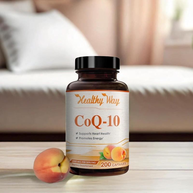 Coenzyme Q10 200mg CoQ10 Supplement -Once Daily CoQ10 200mg Powder Capsules for Heart Health, Antioxidant & Energy Support -Non-GMO, Quick Absorption Ubiquinone Q10 Coenzyme (Single) 200 Count (Pack of 1)