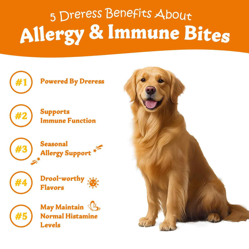 Multi-Symptom Dog Allergy Relief Chews with Probiotics - Soothe Itching, Ears, Paws - Lamb Flavored, 120ct