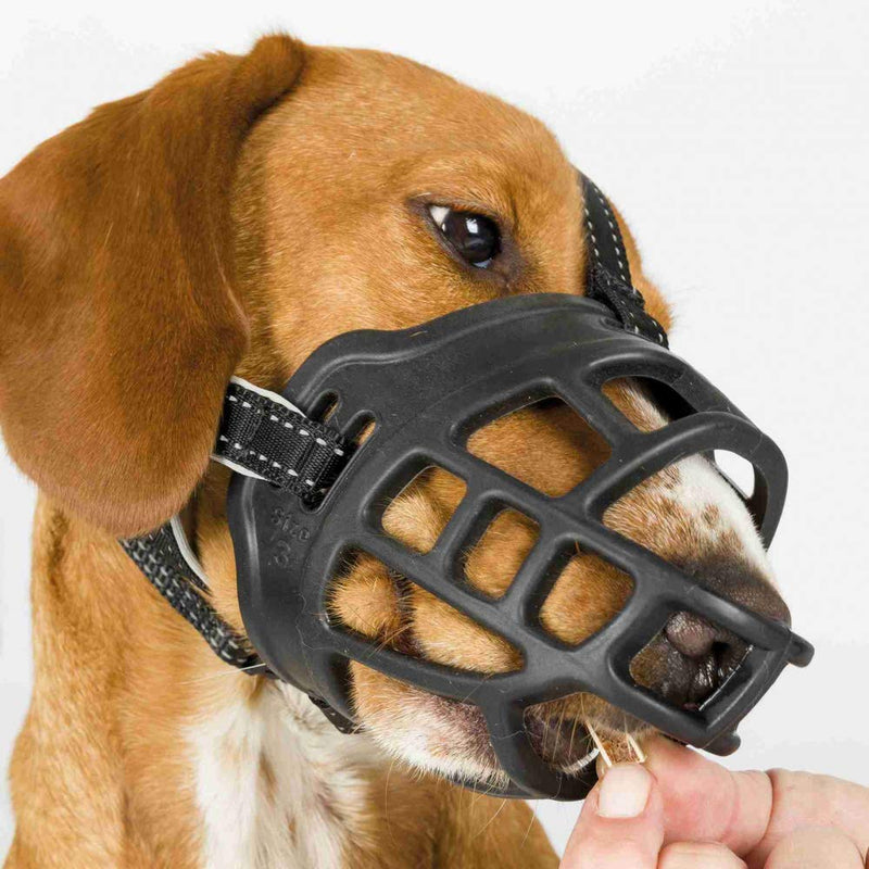 TRIXIE Muzzle Flex Muzzle, Silicone Black M - BeesActive Australia