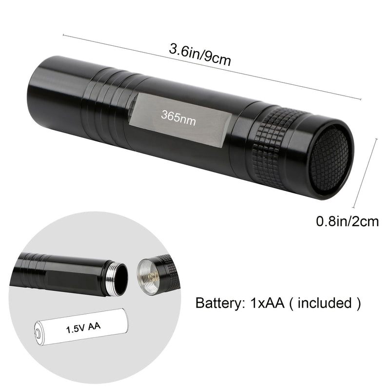 TOCH 4 Pcs UV Flashlight Black Light 365nm Small UV Light Flashlight LED Portable Ultraviolet Blacklight Torch Light Pet Urine Detector for Dog/Cat Urine Dry Stains Resin Curing（8*AA Battery Include） - BeesActive Australia