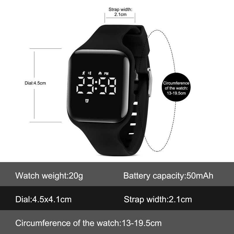 BEN NEVIS Kids Watch, Digital Watch for Boys Girls, Sport Watch with Fitness Tracker, Alarm Clock, Stopwatch, No App and Waterproof, Watch for Kids Ages 5-12 001-Black - BeesActive Australia
