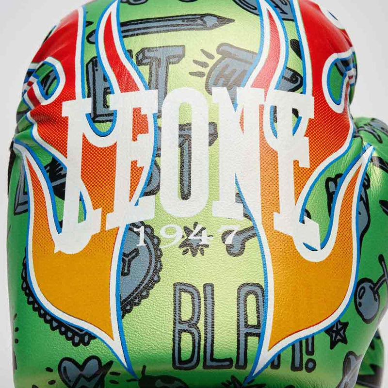 Leone 1947, Flames Boxing Gloves 06oz. GN407J green 6OZ