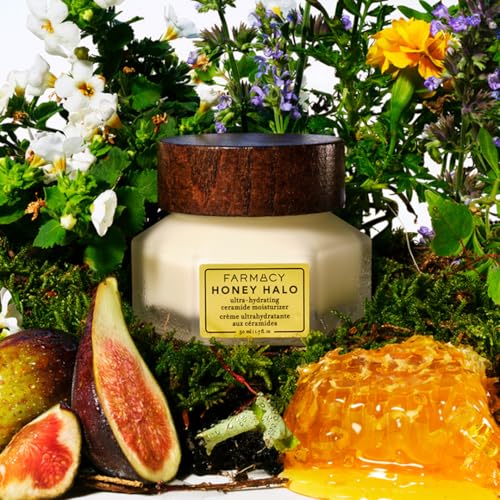 Farmacy Ceramide Face Moisturizer - Honey Halo Hydrating Facial Moisturizer for Dry Skin - Plumps, Soothes + Restores Skin with Potent Ceramides + Buckwheat Honey for a Dewy, Healthy Glow (25ml) 0.84 Ounce (Pack of 1)