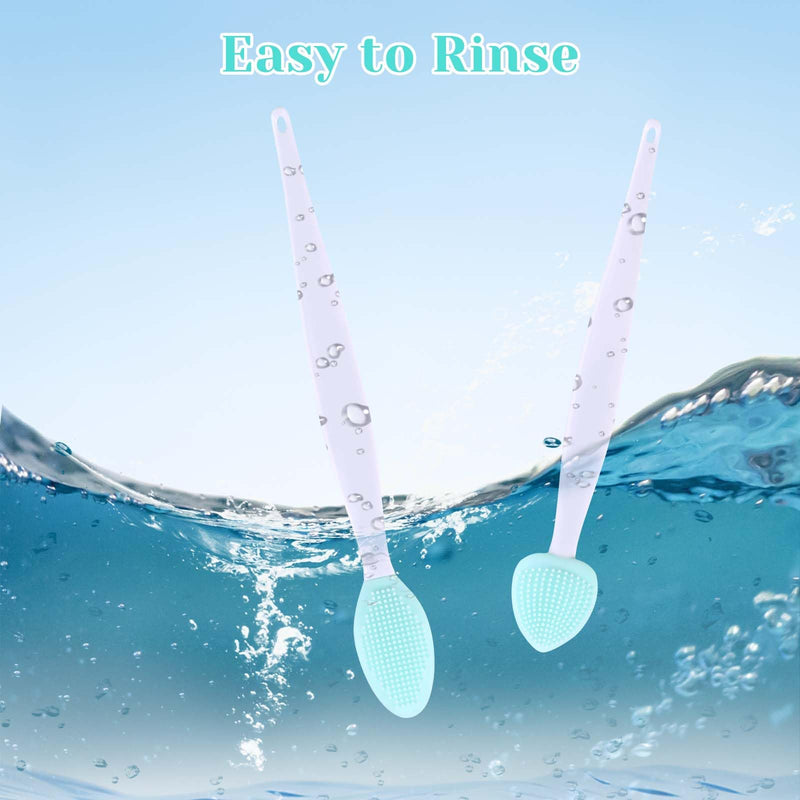 4Pcs Cat Acne Brush Set, Cat Acne Chin Treatment, Black Seed Exfoliating Brush, Dual Sided Silicone Cat Brush, for Cats Chin Acne and Blackhead Exfoliation Blue - BeesActive Australia