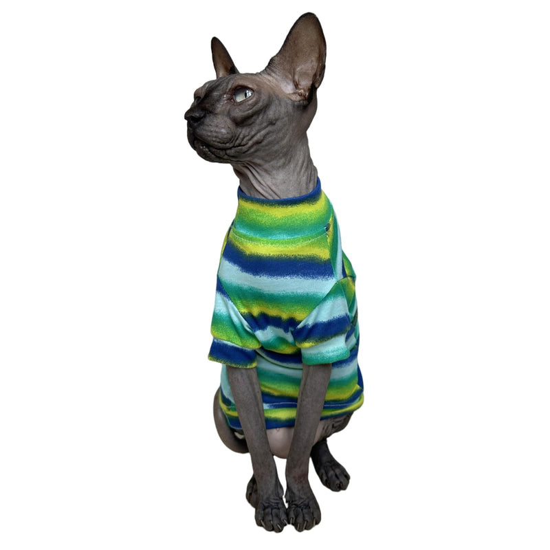 Limited Edition Sphynx Cat Cotton T-Shirts Hairless Cat Sweatshirt Pet Kitten Clothes Round Collar Kitten Shirts Vest Cats & Small Dogs Apparel (Reflection, L (7.7-9.9 lbs)) L (7.7-9.9 lbs) Reflection - BeesActive Australia