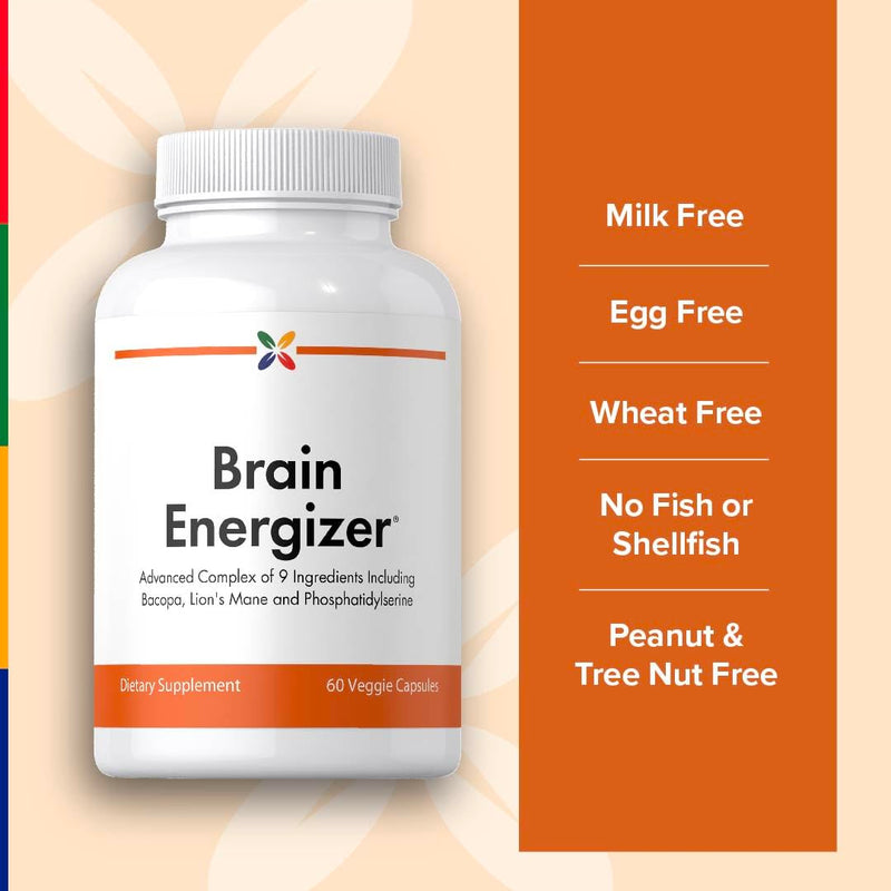 Stop Aging Now - Brain Supplement Complex - with Ginkgo Biloba, Lion's Mane, Bacopa, and DMAE - 60 Vegetarian Capsules - Advanced Blend