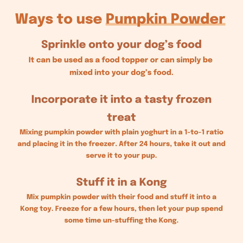 Buddy & Lola 100% Natural Pumpkin Powder For Dogs, Canned Pumpkin Alternative, High Fibre Supplement, Easy To Use Puree For Dogs UK 120g