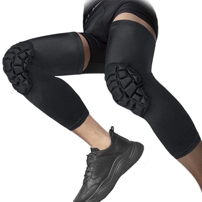 SZKANI Knee Pads Compression Leg Sleeve Knee Sleeve for All Sports Wrestling Protector Gear, 1 Pair of Knee Paded Black_2 Pack Medium - BeesActive Australia