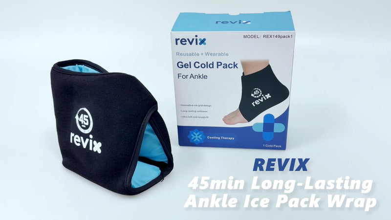 REVIX Ankle Ice Pack Wrap for Plantar Fasciitis, 45-Min Long Lasting Cold 1 Pack