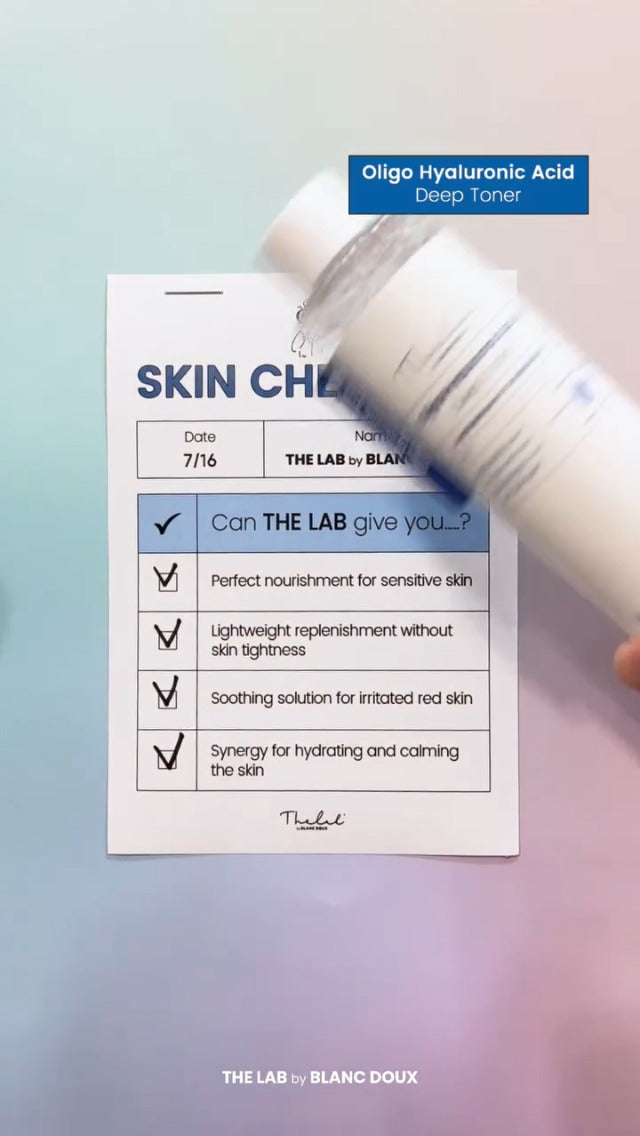 THE LAB by BLANC DOUX Oligo Hyaluronic Acid Deep Toner – Hydrating Toner for Sensitive Skin, pH Balance, Korean Skin Care, Alcohol-Free, Vegan Formula (6.76 Fl Oz) 6.76 Fl Oz (Pack of 1)