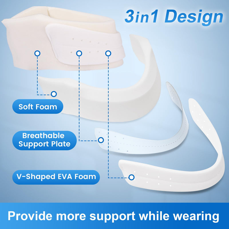 Velpeau Neck Brace for Neck Pain and Strong Support, Soft Cervical Collar for Sleeping Upright, Snoozing - Stabilizes & Relieves Pressure in Spine for Women & Men (Grey, M: 13.5-16.5" / 3" Depth) 3 Inch (Pack of 1) - BeesActive Australia