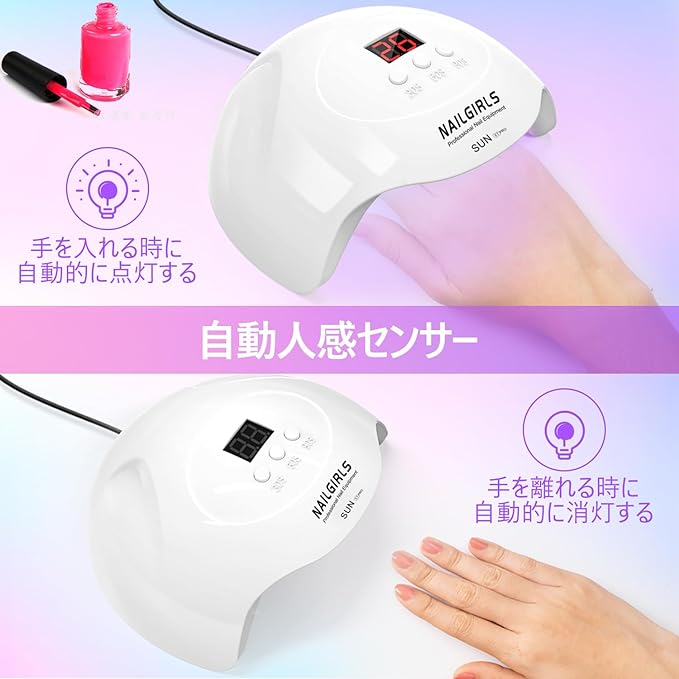 NAILGIRLS UV & LED Light, Nail Light, 36 W, Gel Nail Light, Curing Light, Nail Dryer Light, Resin Cured, LED Nail Dryer, USB Powered, Convenient to Carry - BeesActive Australia