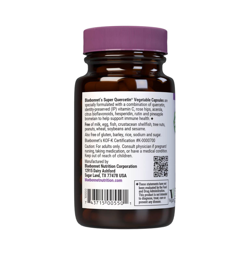 Bluebonnet Nutrition Super Quercetin Vegetable Capsules, Vitamin C Formula, Best for Seasonal & Immune Support, Non GMO, Gluten Free, Soy Free, Milk Free, Kosher, 30 Vegetable Capsules | Immune Health; Non-GMO, Vegan, Kosher Certified, Gluten-Free, Soy...
