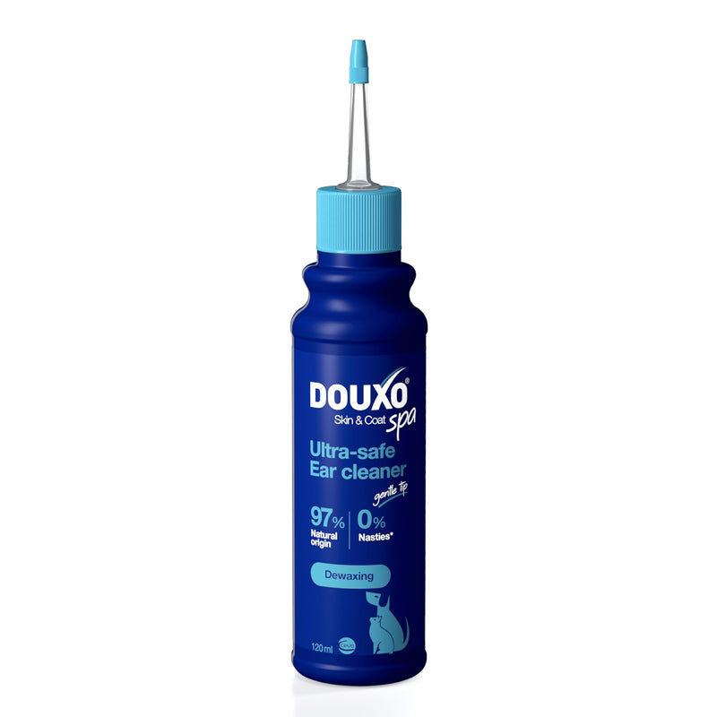 Douxo Spa - Ear Cleaner for Dogs and Cats, 120ml, Micellar Formula Safely Cleans and Removes Wax from the Ear, Flexible Nozzle for Easy Application, ph Balanced, Hypoallergenic Skin-Friendly Formula