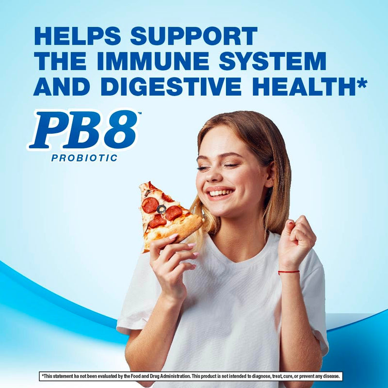 PB8 Probiotic | 15 Billion CFU | 60 Capsules | 10+ Probiotic Strains | for Women and Men | Gluten, Soy, and Milk Free Supplement Natural 60 Count (Pack of 1)