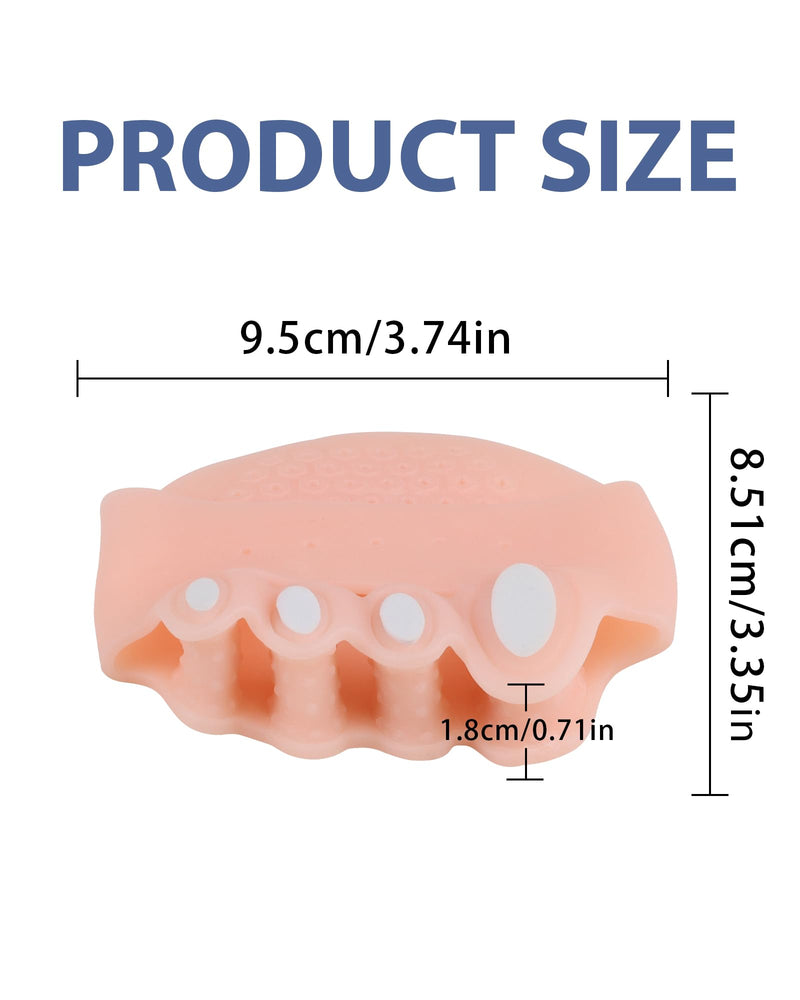 Adjustable Silicone Toe Separators, Spacers Bunion Corrector for Women Men, Toe Straightener, Breathable Soft and Comfortable Silicone Foot Cushions (4 Pairs) Adjustable