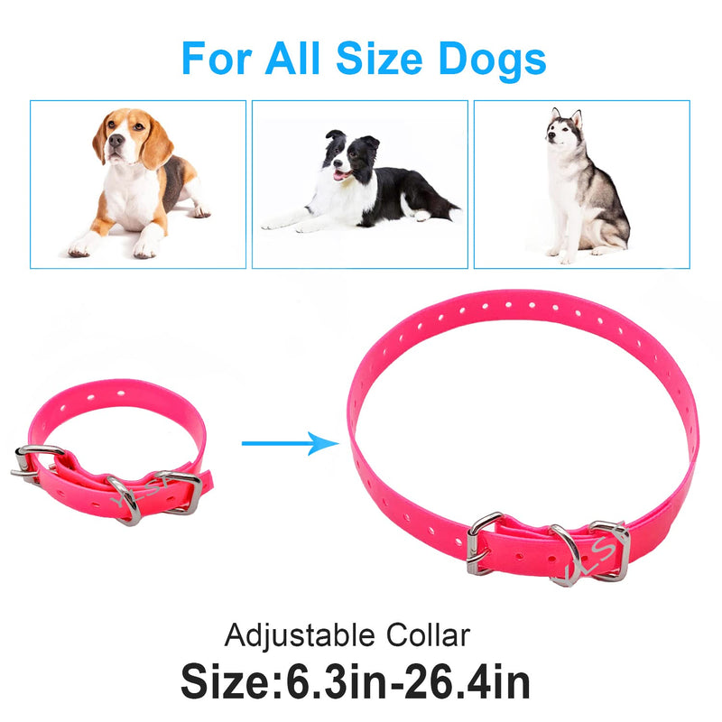 Dog Collar Strap for Most of Electronic Training Shock Collar Receivers-Adjustable Durable Waterproof Odorless 3/4 Inch Collar Replacement for Barking Fence-Pet TPU Collar Strap 1 Pack Pink - BeesActive Australia