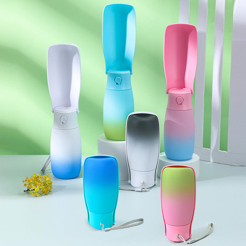 Foldable Portable Dog Water Bottle, Food Grade Plastic Dog Water Bowl Dispenser, High-Temperature Resistant Dog Accessories for Outdoor, Travel Gifts for Dog(19Oz, Black&White) Black White 19oz - BeesActive Australia