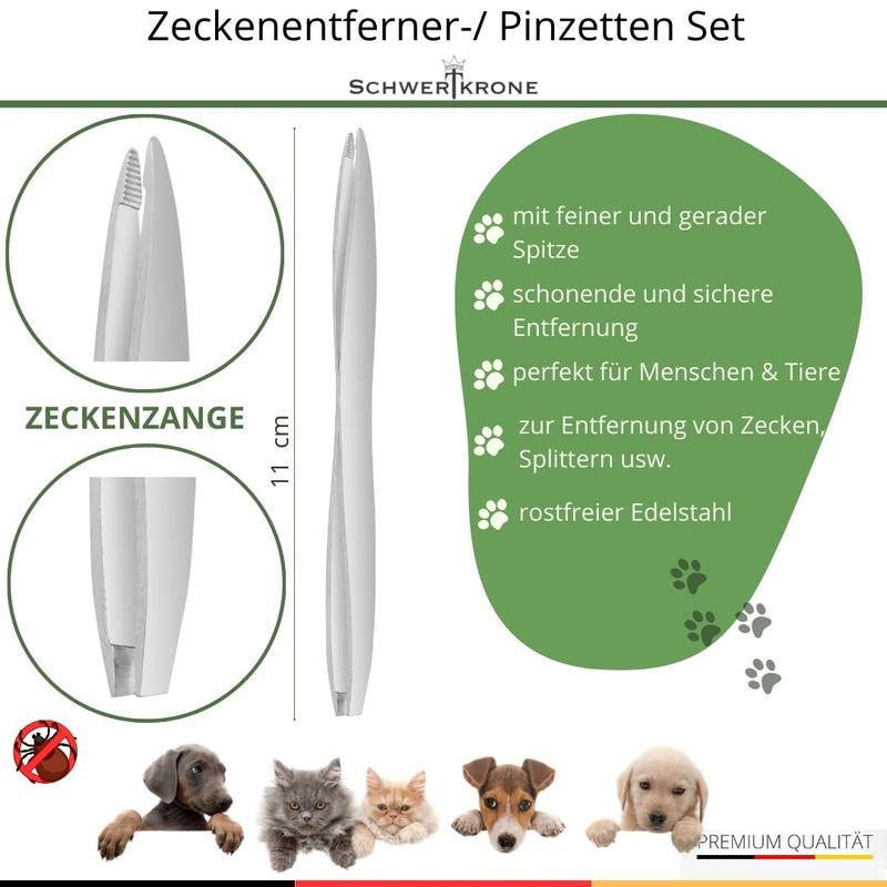 Schwertkrone set of 6 tick tweezers, tick tweezers for dogs, tick card, tick tweezers for cats, tick tweezers for humans, tick tweezers, tick hooks for dogs, tick tweezers tick set of 6 - BeesActive Australia