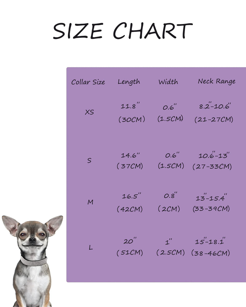 Dog Collar for Small Dogs, Adjustable Leather Suede Bling Dog Collars，Pink Dog Collar Cat Collar, Rhinestone Dog Collar(S, Pink) S - BeesActive Australia