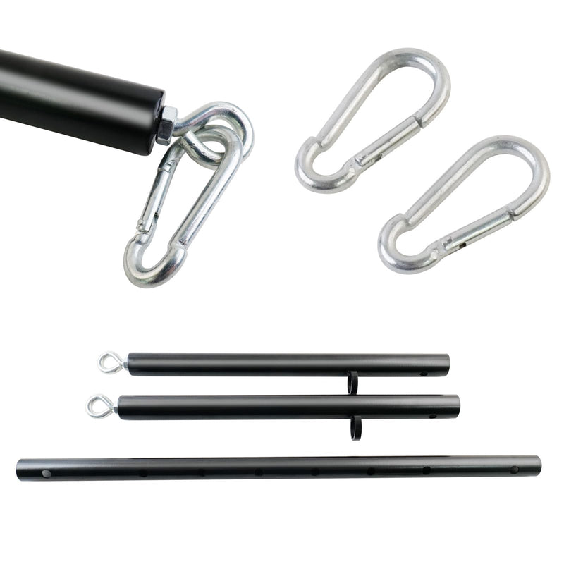 Spreader Bar Silver/Black Adjustable Exercise Stainless Steel Bar, Yoga Training Fitness Gear, Workout Bar,Sports Gym Kit Black