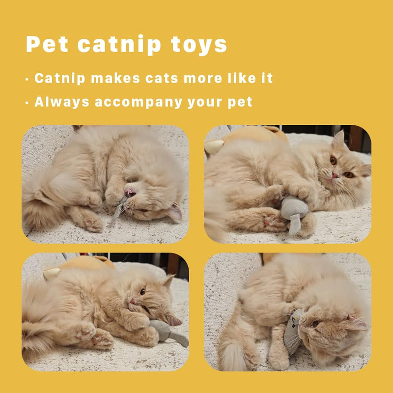 Catnip chew Toy, Cartoon Mouse cat chew Toy with Catnip, 5 Pieces, Cats and Kittens - BeesActive Australia