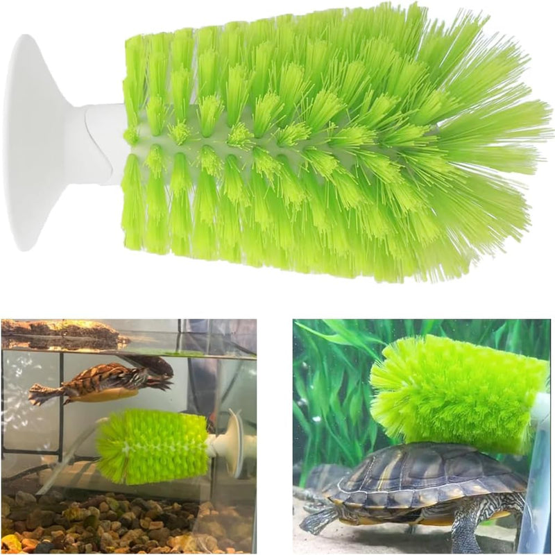Turtle Brush with Suction Cup for Tank Scratches Back Brush Shell Cleaning Brush Scrub Red Eared Slider Turtle Exfoliate Brush for Remove Turtle Shell Scutes (Grey) Gray - BeesActive Australia