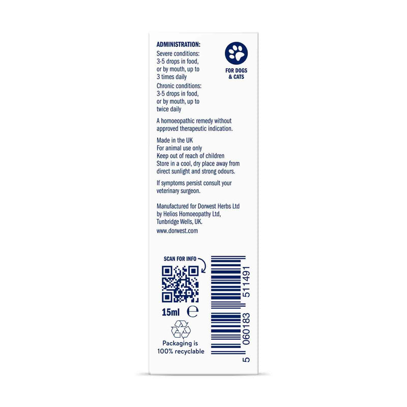 Dorwest Herbs Sulphur 30C Homoeopathic Liquid Remedy for Dogs & Cats - 15ml