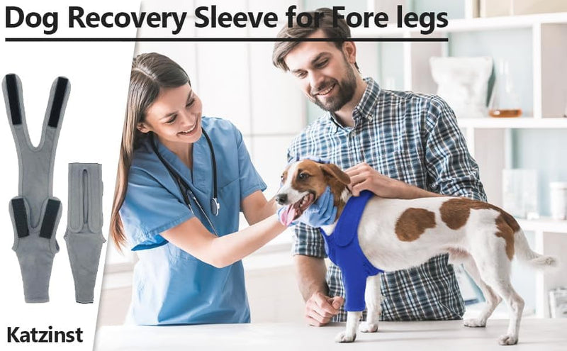 Recovery Sleeve Dog, Elbow Pads for Dogs, Elbow Brace Protector, Dog Surgery Recovery Sleeves Front Right Left Leg for Hot Spots, Wounds, Bandages, Anti Licking for Dogs, Blue L - BeesActive Australia