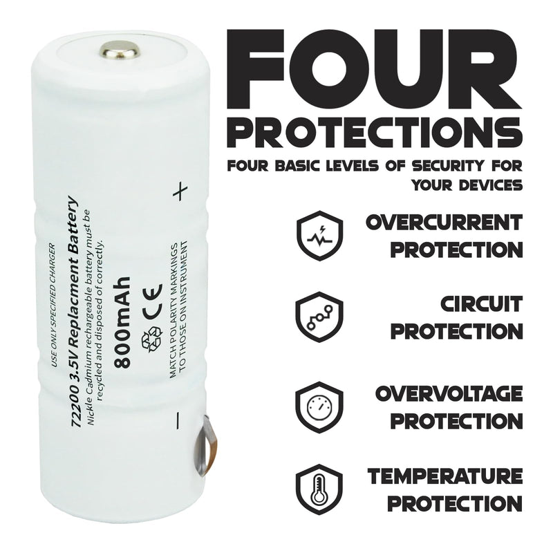 Replacement for Welch Allyn 72200 Battery, 3.5V 800mAh Nickel-Cadmium Rechargeable Battery Compatible with 60835, 71000, and 71670 Power Handles 72200 Rechargeable Battery - BeesActive Australia