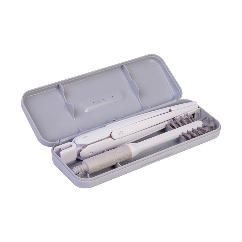 Ubbi On-The-Go Drying Rack and Brush Set, includes Travel Case and Bottle Brush for Compact Storage, Holds Up to 8 Bottles, Baby Travel Accessories, Gray Gray Drying Rack & Brush - BeesActive Australia