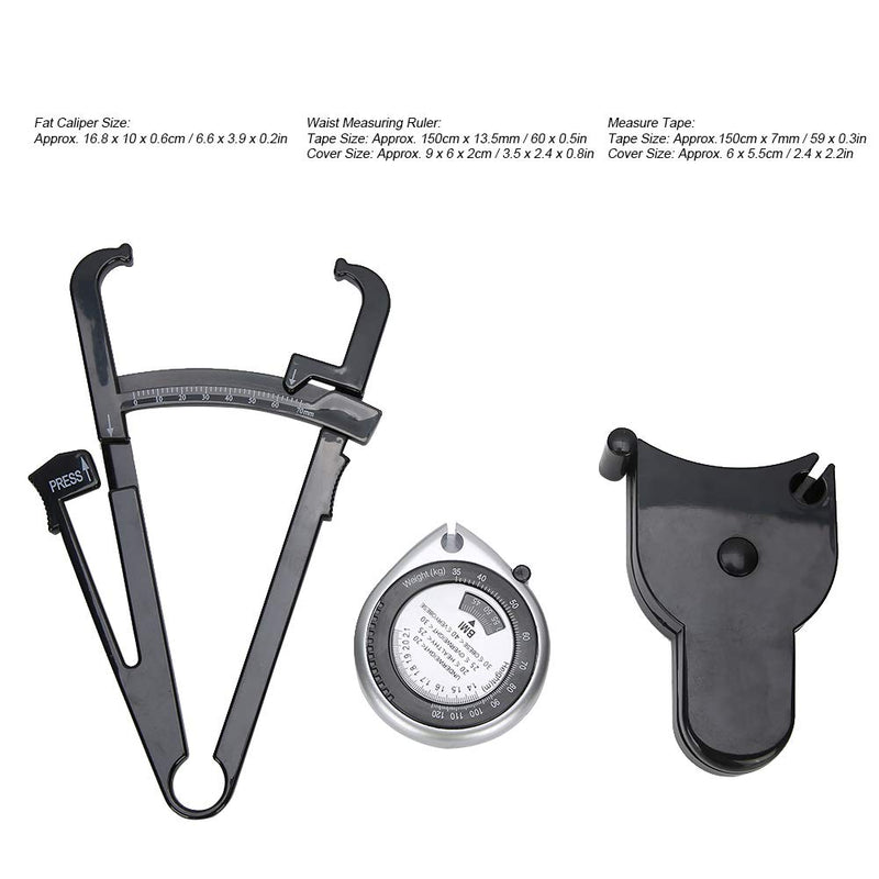 Body Fat Caliper, Handheld Body Fat Measurement Device, Clipper Combo with Body Fat Percentage Measure Chart, Measures Body Fat for Men and Women Waist Leg Arm Measurement Tools - BeesActive Australia