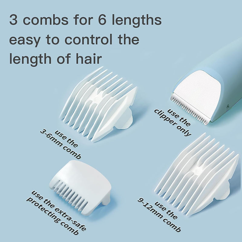 Baby Hair Clippers Quiet Hair Trimmer for Kids Toddler, Silent Hair Clippers for Children with Autism, Waterproof Rechargeable Cordless Ceramic Blade Haircut Kit - BeesActive Australia
