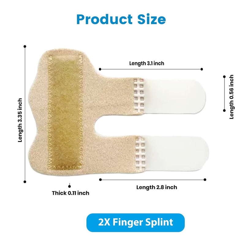 Finger Splints, Finger Brace for Trigger Finger - Broken Finger - Arthritis - Straightening - Support for Index - Middle - Ring One Size Beige 4