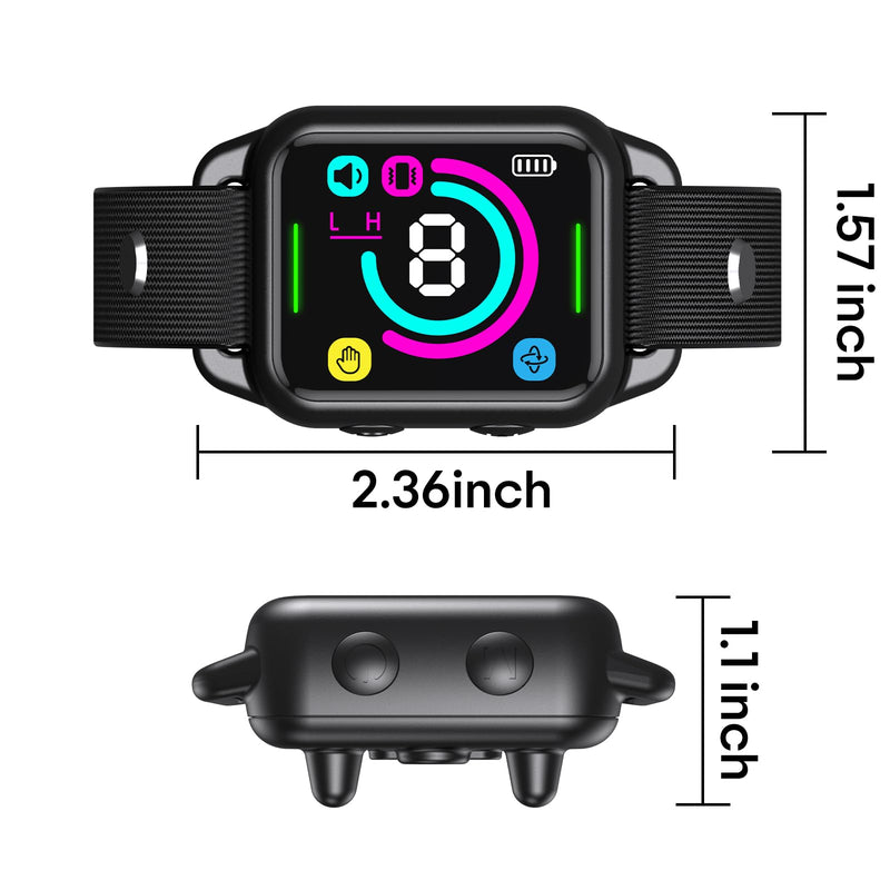 Bark Collar for Small Medium Dogs, Humane No Shock Dog Bark Collar with 2 Vibrations Beep, Rechargeable Anti Barking Collar with 8 Adjustable Sensitivity, Smart Bark Collars for Dogs (Black) Black - BeesActive Australia